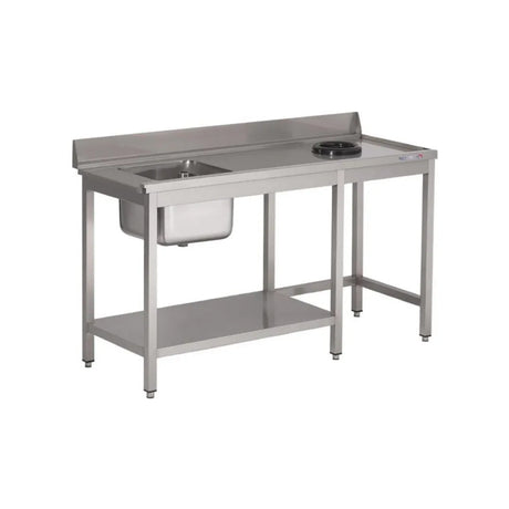 Table d'entrée droite 1,33 m + bac + tvo - ARKA - Lave-vaisselle à capot