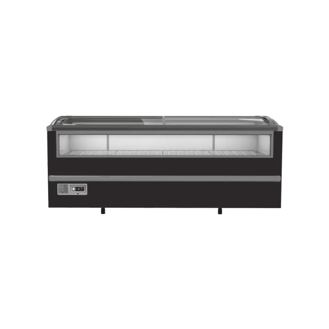 Congélateur bahut noir pour supermarché vitrée en façade - 2 portes coulissantes vitrées 1005L COMBISTEEL vue 1 - Usine CHR