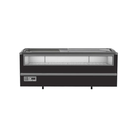 Congélateur bahut noir pour supermarché vitrée en façade - 2 portes coulissantes vitrées 1005L COMBISTEEL vue 1 - Usine CHR