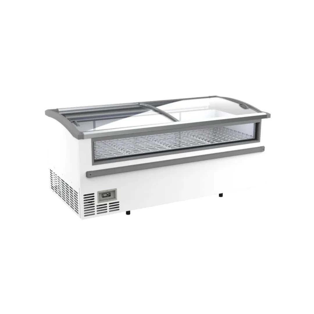 Congélateur bahut blanc pour supermarché vitrée en façade - 2 portes coulissantes vitrées 1005L COMBISTEEL vue 1 - Usine CHR