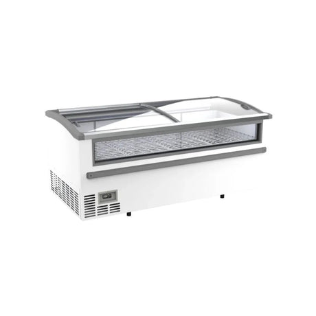 Congélateur bahut blanc pour supermarché vitrée en façade - 2 portes coulissantes vitrées 1005L COMBISTEEL vue 1 - Usine CHR