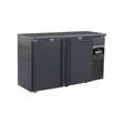 Arrière bar noir réfrigérée 2 portes pleines +2/+8°C - 1462x535x860mm - 350 litres - ARKA - Arrière-bar réfrigéré