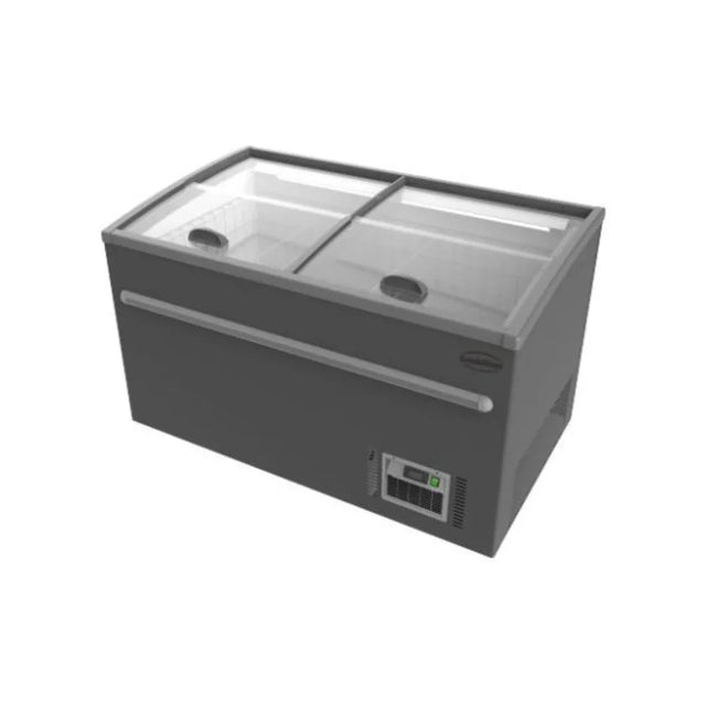 Congélateur bahut gris pour supermarché - 2 portes coulissantes vitrées 530L COMBISTEEL 7455.2665 vue 1 - Usine CHR