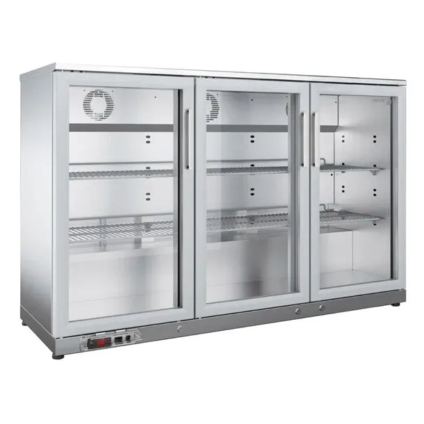 Arrière-bar réfrigérée inox FAGOR 3 portes vitrées - gamme 570 - 327L EERM-3 SS vue 1 - Usine CHR