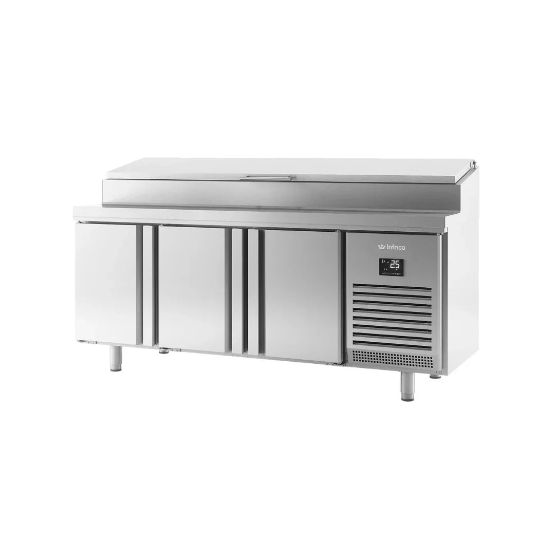 Saladette réfrigérée positive 3 portes -2/+8°C 1960x600x1100mm - INFRICO - Meuble saladette