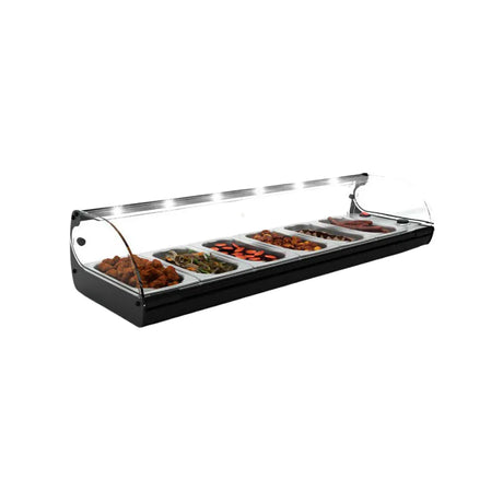 Vitrine chaude bain marie FOOD Line à poser 6 GN 1/6 - 1190 - SAYL - Vitrine chaude, Vitrine bain-marie