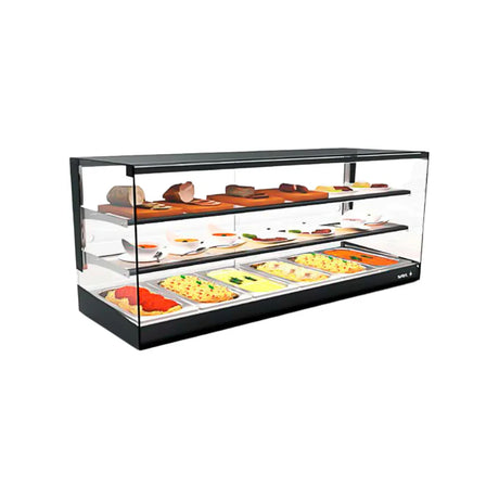 Vitrine chaude bain marie FOOD à poser 3 niveaux - 1190 - SAYL - Vitrine chaude, Vitrine bain-marie