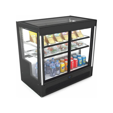 Vitrine murale réfrigérée ouverte + accès arrière 3 niveaux - 1015 - SAYL - Vitrine réfrigérée murale