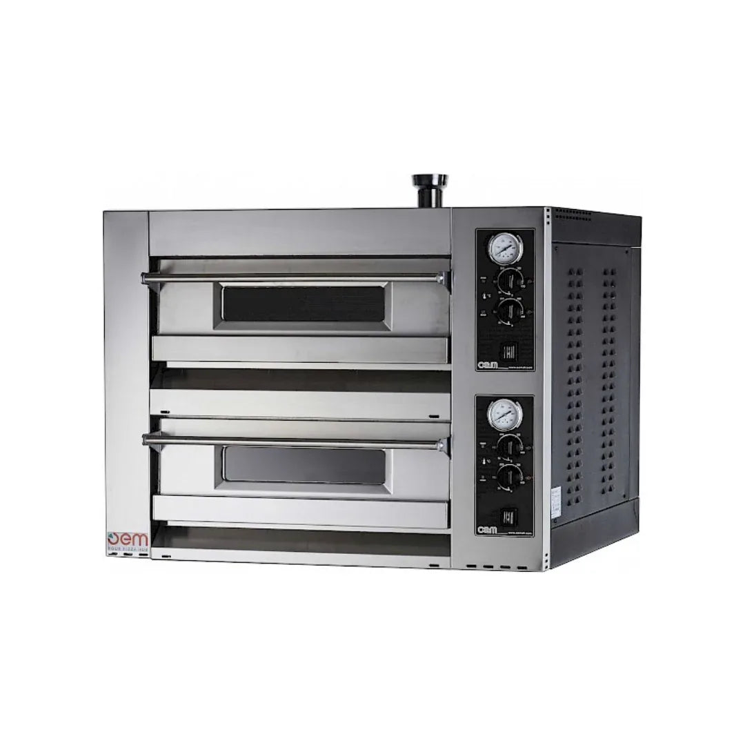 Four à pizza 2 niveaux mécanique - 4+4 pizzas 30cm - 950x970x730mm - Triphasé OEM DOMITOR 830 EM vue 1 - Usine CHR
