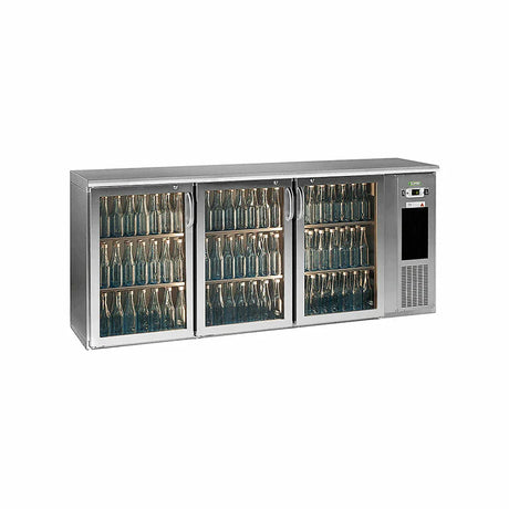 Arrière-bar 3 portes vitrées inox - GAMKO - Arrière-bar réfrigéré