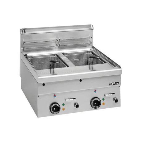 Friteuse électrique 2x10 litres à poser - 600x600x270mm - 18 kW Triphasé 400V - MBM - Friteuse électrique professionnelle