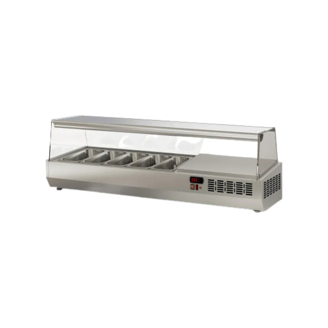 Présentoir à ingrédient vitré 5 x GN 1/3 réfrigérée positive 0/+8°C CORECO EI135-1/3 vue 1 - Usine CHR