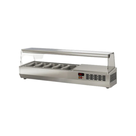 Présentoir à ingrédient vitré 5 x GN 1/4 réfrigérée positive 0/+8°C CORECO EI135-1/4 vue 1 - Usine CHR