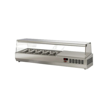 Présentoir à ingrédient vitré 5 x GN 1/3 réfrigérée positive 0/+8°C CORECO EI150-1/3 vue 1 - Usine CHR
