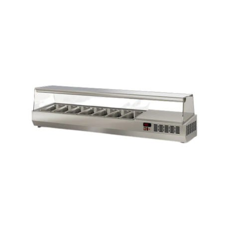 Présentoir à ingrédient vitré 7 x GN 1/3 réfrigérée positive 0/+8°C CORECO EI180-1/3 vue 1 - Usine CHR