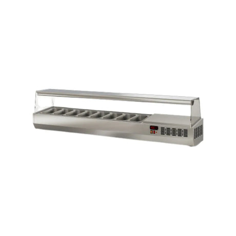 Présentoir à ingrédient vitré 8 x GN 1/4 réfrigérée positive 0/+8°C CORECO EI180-1/4 vue 1 - Usine CHR