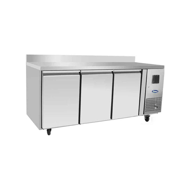Table réfrigérée positive avec dosseret 3 portes 350L - ATOSA - Table réfrigérée positive