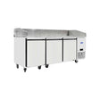 Table à pizza réfrigérée positive en granit 3 portes 580L - ATOSA - Table à pizza