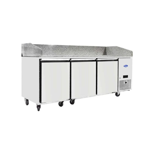 Table à pizza réfrigérée positive en granit 3 portes 580L - ATOSA - Table à pizza