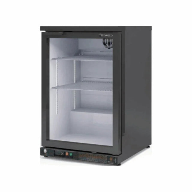 Arrière bar noir 1 porte vitrée battante +2/+8°C CORECO ERH-150-L vue 1 - Usine CHR