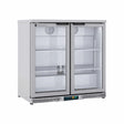 Arrière bar en inox 2 portes vitrées battantes +2/+8°C - 925x520x850mm - CORECO - Arrière-bar réfrigéré