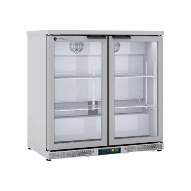 Arrière bar en inox 2 portes vitrées battantes +2/+8°C - 925x520x850mm - CORECO - Arrière-bar réfrigéré