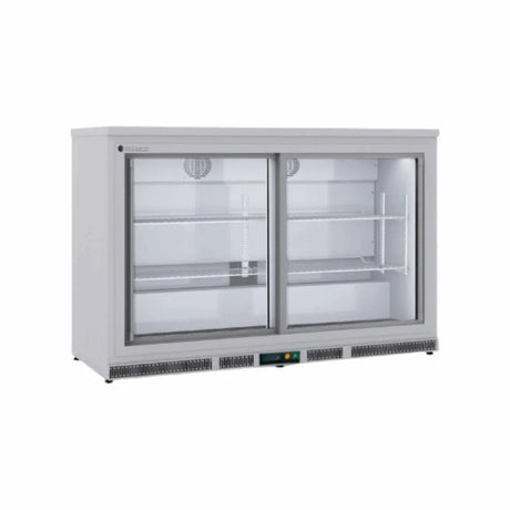 Arrière bar en inox 3 portes vitrées coulissantes +2/+8°C - 1375x520x850mm - CORECO - Arrière-bar réfrigéré