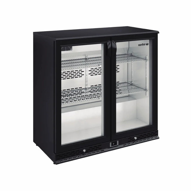 Arrière bar noir réfrigérée positive 2 portes vitrées 900x510x920mm - INFRICO - Arrière-bar réfrigéré