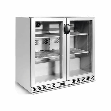 Arrière bar inox réfrigérée positive 2 portes vitrées 900x510x920mm - INFRICO - Arrière-bar réfrigéré