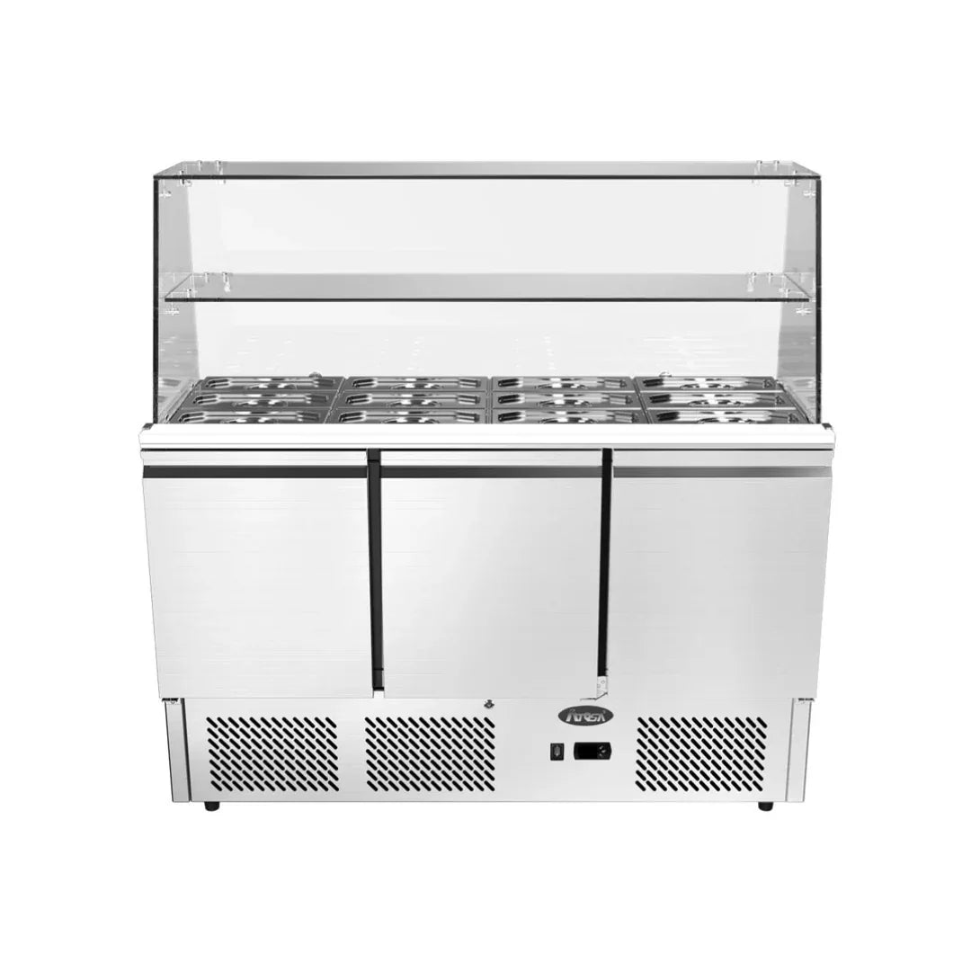 Vitrine Saladette réfrigérée positive 3 portes 380L ATOSA ESL3814GR-D vue 1 - Usine CHR