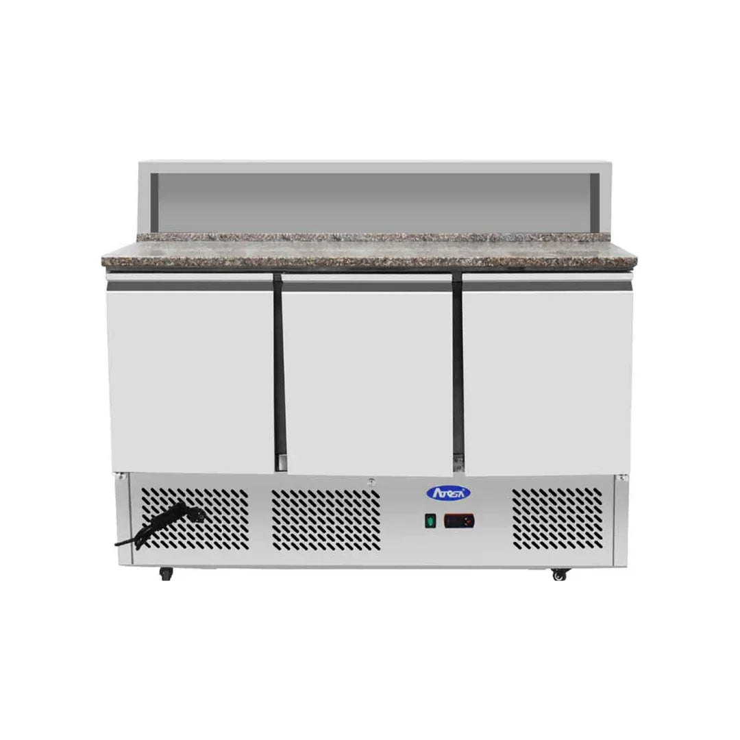 Table à pizza réfrigérée positive 3 portes 380L GN 1/6 - ATOSA - Table à pizza