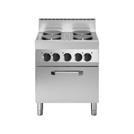 Fourneau 4 feux vifs sur four électrique à convection 700x650x850 14,36kW - MODULAR - Fourneau sur four