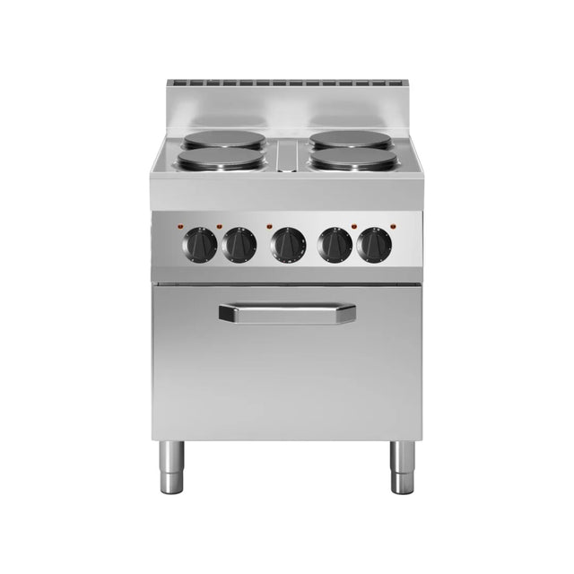 Fourneau 4 feux vifs sur four électrique à convection 700x650x850 14,36kW - MODULAR - Fourneau sur four