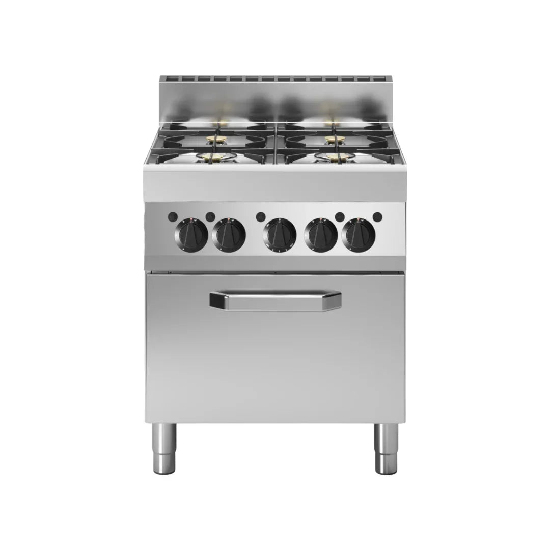 Fourneau 4 feux vifs sur four à gaz 700x650x850 22,2kW - MODULAR - Fourneau sur four