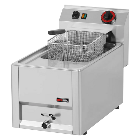 Friteuse électrique à poser - 8 litres - 330x600x290mm - 6 kW Tri 400V - REDFOX - Friteuse électrique professionnelle