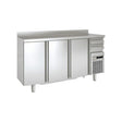 Arrière bar en inox 3 portes pleines battantes +2/+8°C gamme TOP - 2020x600x850mm - CORECO - Arrière-bar réfrigéré