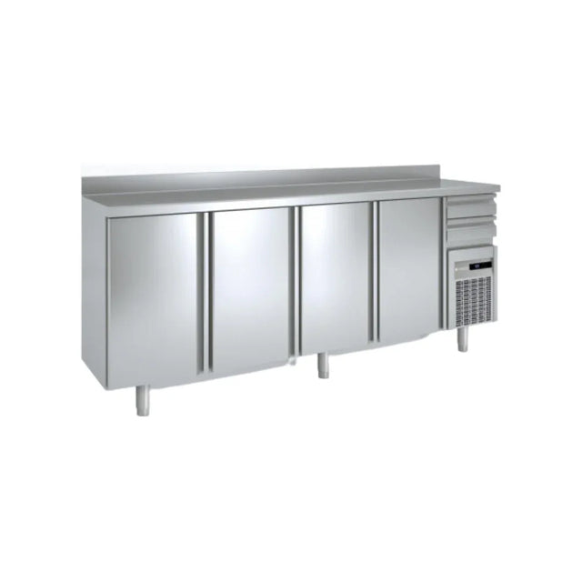 Arrière bar en inox 4 portes pleines battantes +2/+8°C gamme TOP - 2545x600x850mm - CORECO - Arrière-bar réfrigéré