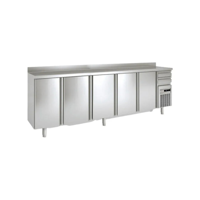 Arrière bar en inox 4 portes pleines battantes +2/+8°C gamme TOP - 3070x600x850mm - CORECO - Arrière-bar réfrigéré