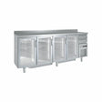 Arrière bar en inox 4 portes vitrées battantes +2/+8°C gamme TOP - 2545x600x850mm - CORECO - Arrière-bar réfrigéré