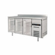 Arrière bar en inox 3 portes vitrées battantes +2/+8°C gamme Classic - 2020x600x850mm - CORECO - Arrière-bar réfrigéré