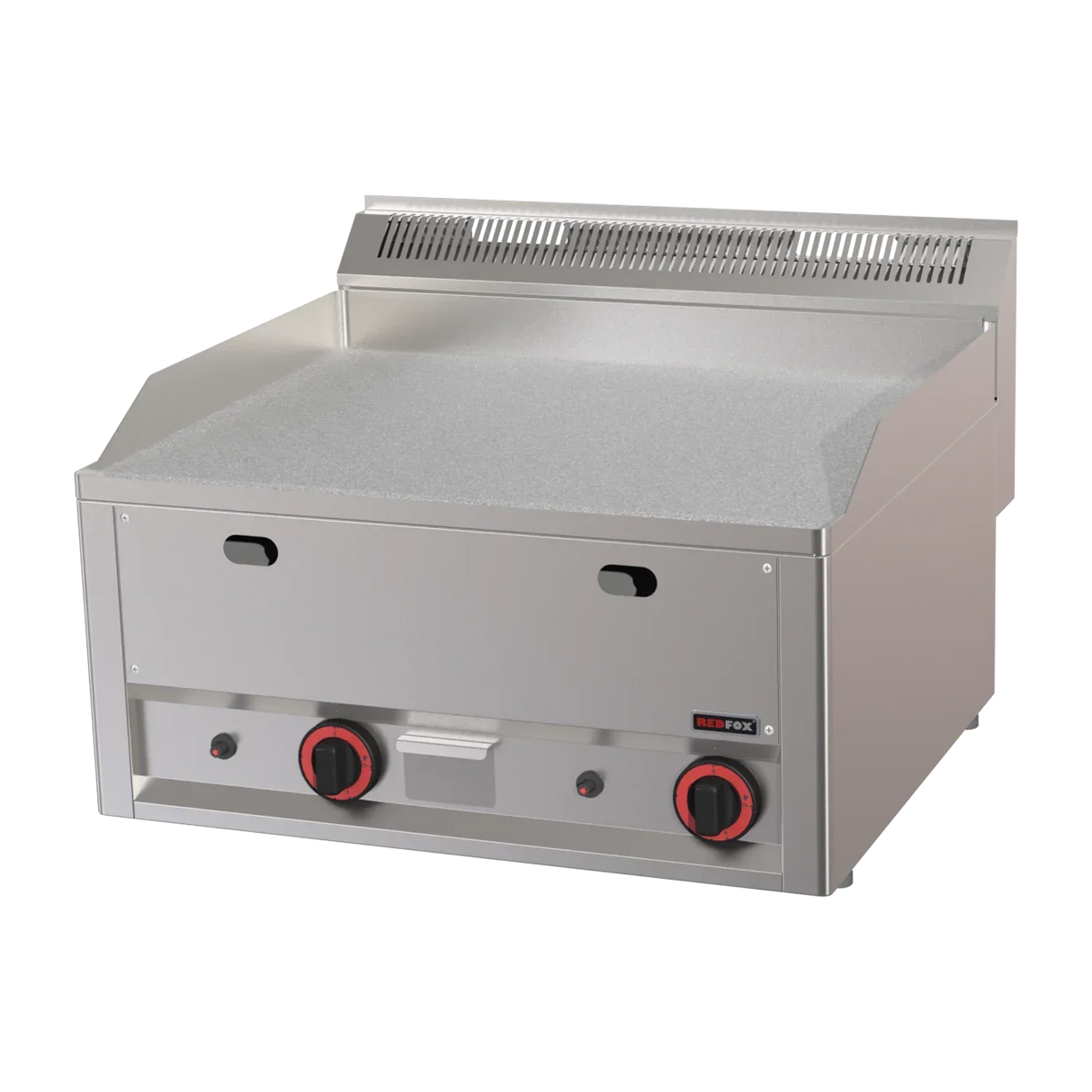 Plancha chromée lisse gaz à poser - 660x600x290mm - 6 kW Tri 400V - REDFOX - Plancha à gaz professionnelle