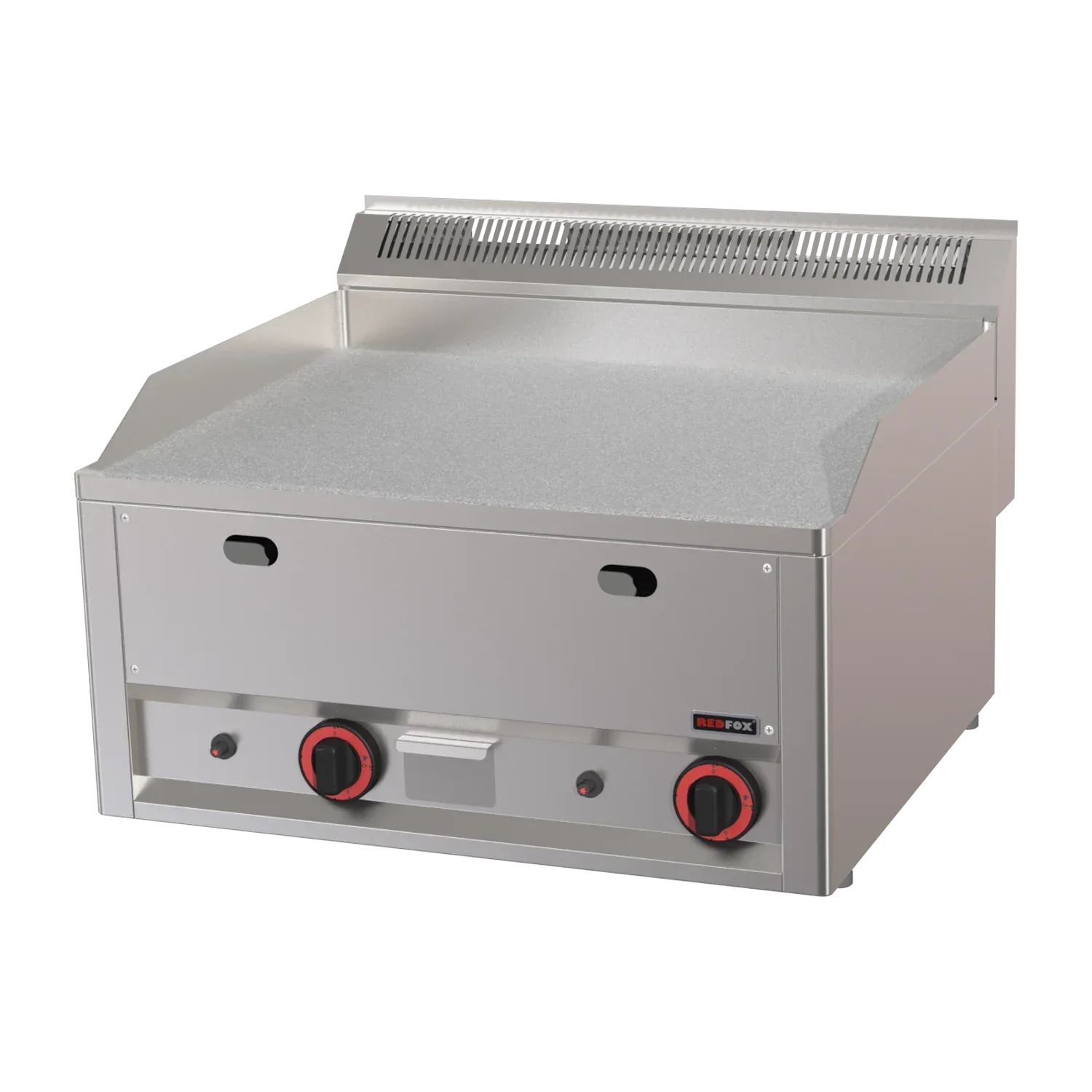 Plancha chromée lisse gaz à poser - 660x600x290mm - 6 kW Tri 400V - REDFOX - Plancha à gaz professionnelle