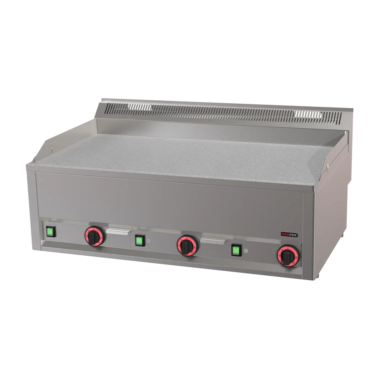 Plancha chromée lisse électrique à poser - 990x600x290mm - 9 kW Tri 400V - REDFOX - Plancha électrique professionnelle