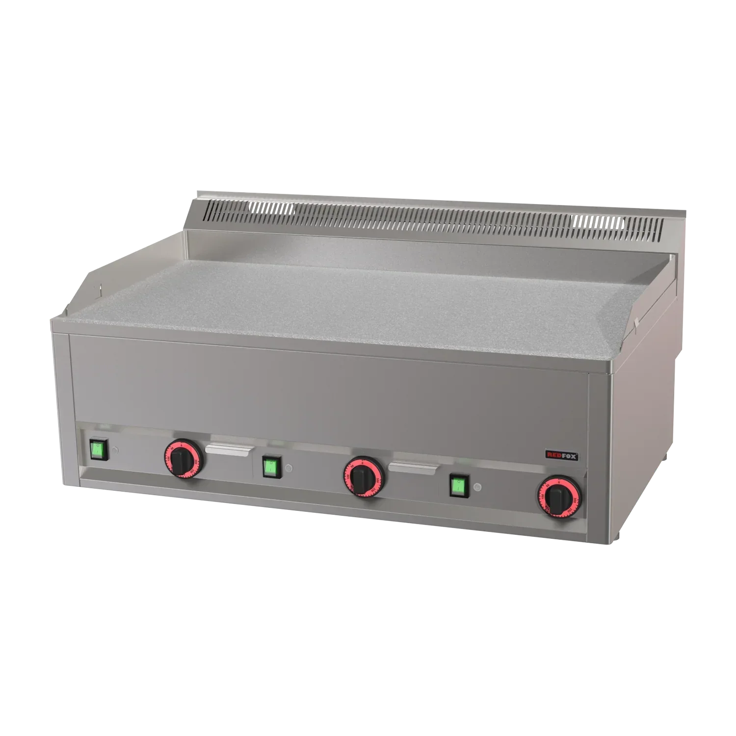 Plancha chromée lisse électrique à poser - 990x600x290mm - 9 kW Tri 400V - REDFOX - Plancha électrique professionnelle