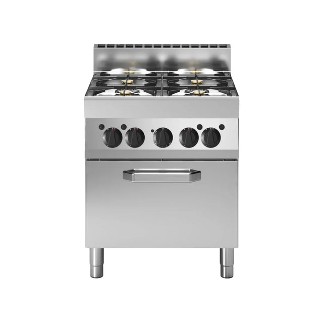 Fourneau 4 feux vifs sur four électrique à convection 700x650x850 - MODULAR - Fourneau sur four