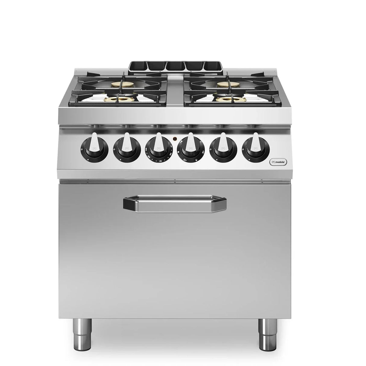 Fourneau 4 feux sur four électrique – 21,5 kW Gaz + 6 kW TRI – 800x730x870mm - MODULAR - Fourneau sur four