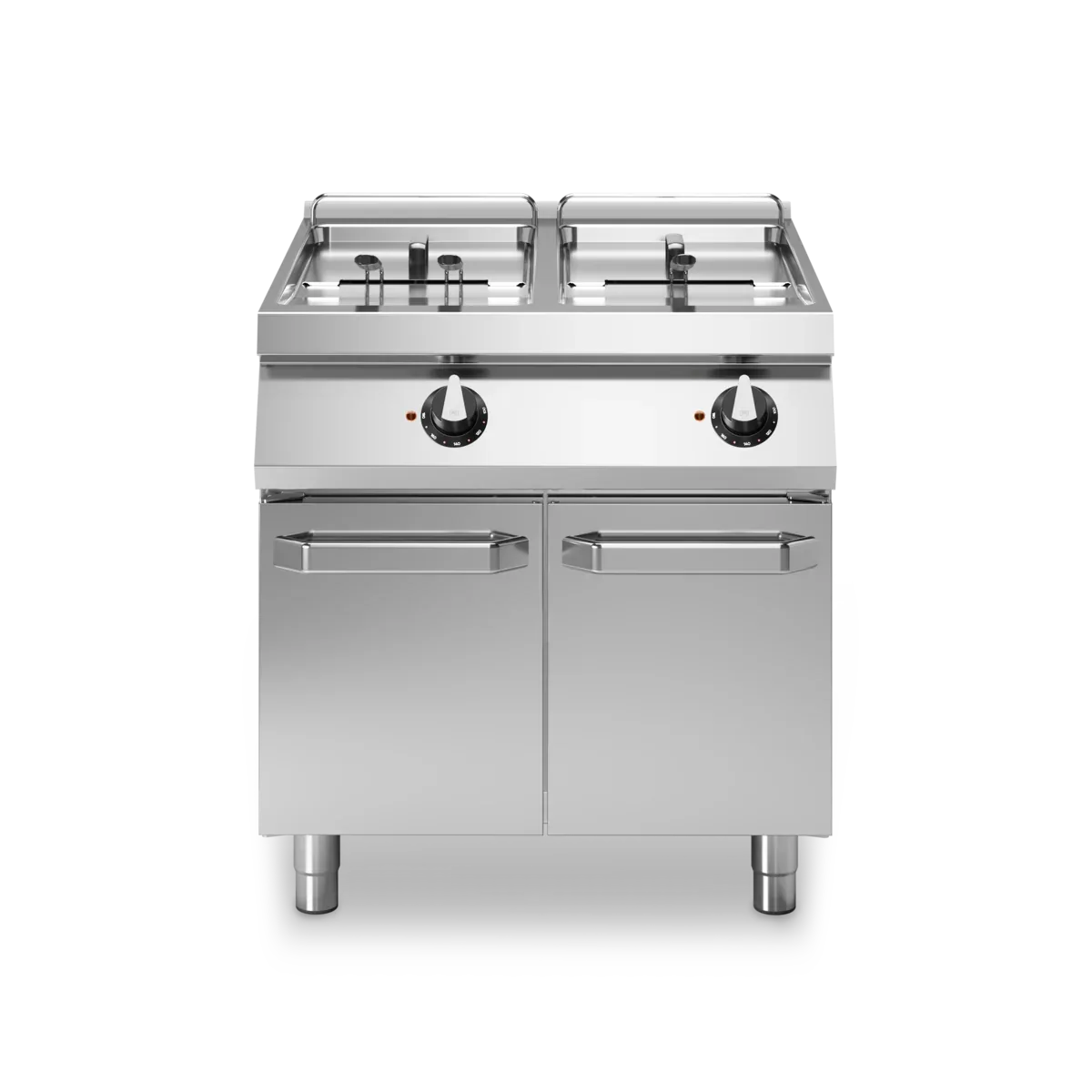 Friteuse double électrique sur meuble fermé - Capacité : 13+13 litres - 24 kW 400V Tri - 800x730x870mm - MODULAR - Friteuse é
