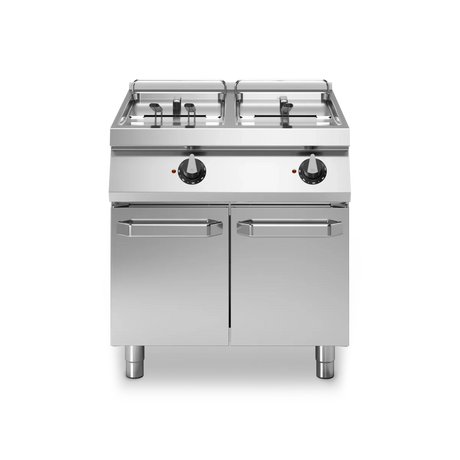 Friteuse double électrique sur meuble fermé - Capacité : 17+17 litres - 33 kW 400V Tri - 800x730x870mm - MODULAR - Friteuse é
