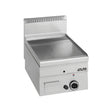 Plancha lisse chromée à gaz à poser - 400x600x270mm - 5,1 kW Gaz - MBM - Plancha à gaz professionnelle
