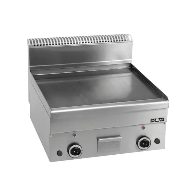 Plancha lisse chromée à gaz à poser - 600x600x270mm - 10,2 kW Gaz - MBM - Plancha à gaz professionnelle